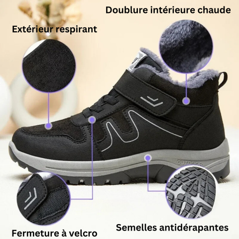 Bottes d'Hiver Unisexes en Cuir