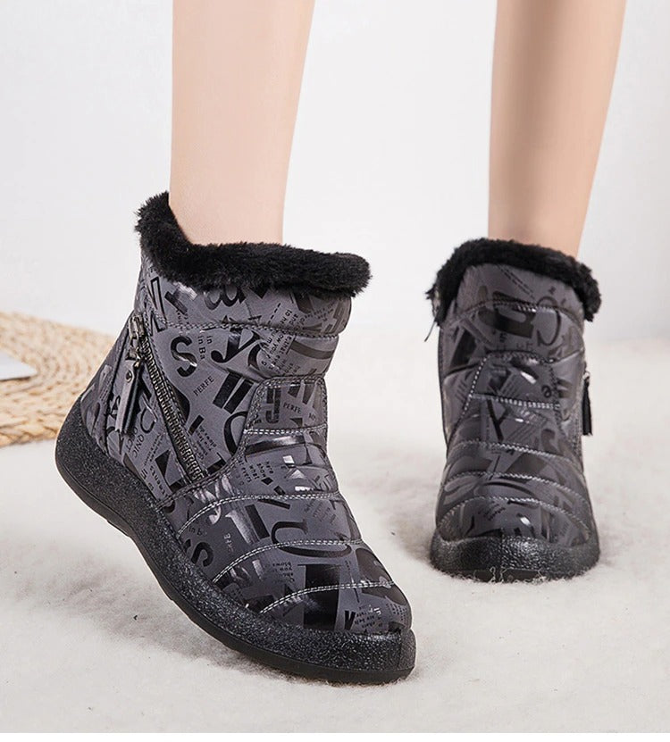 Bottines chaudes en peluche multicouleur pour femmes