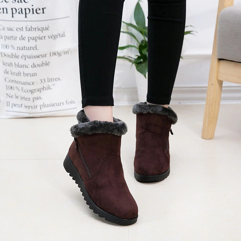 Bottines antidérapantes en peluche pour femmes