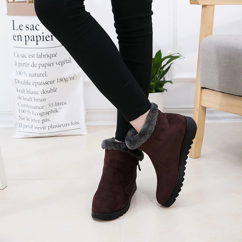 Bottines antidérapantes en peluche pour femmes