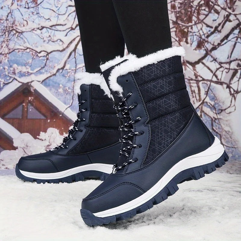 Bottes d'hiver à semelle épaisse imperméables pour femmes