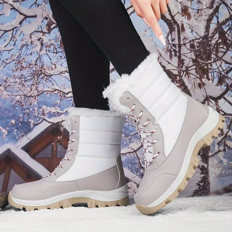 Bottes d'hiver à semelle épaisse imperméables pour femmes