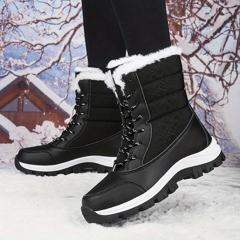 Bottes d'hiver à semelle épaisse imperméables pour femmes