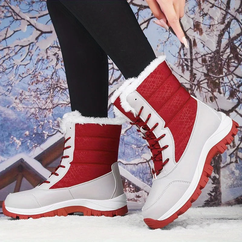 Bottes d'hiver à semelle épaisse imperméables pour femmes