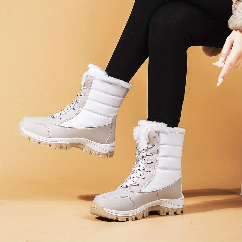 Bottes d'hiver à semelle épaisse imperméables pour femmes