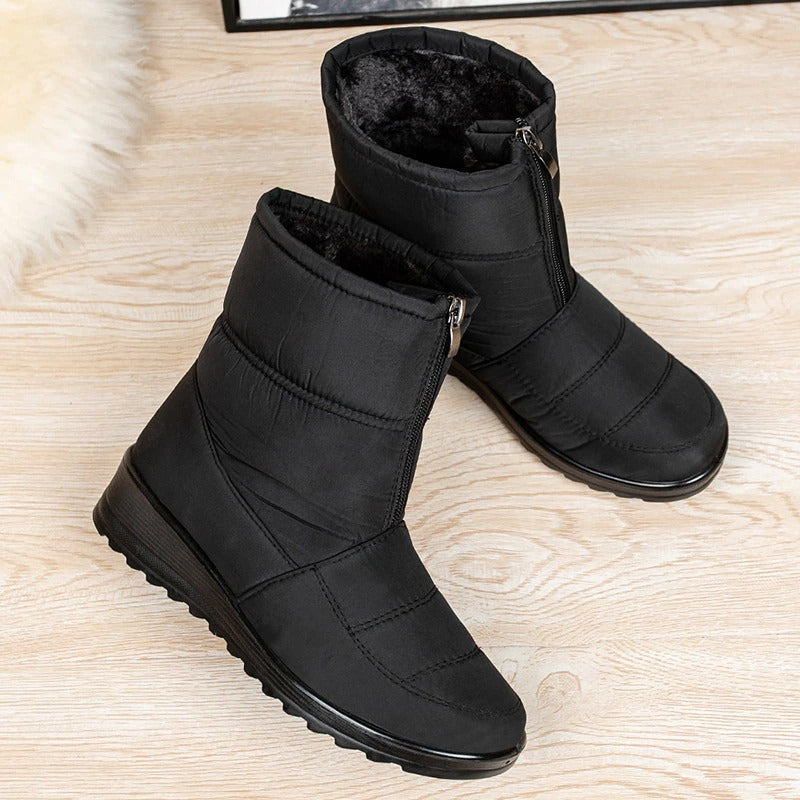 Bottines de neige imperméables en peluche pour femme