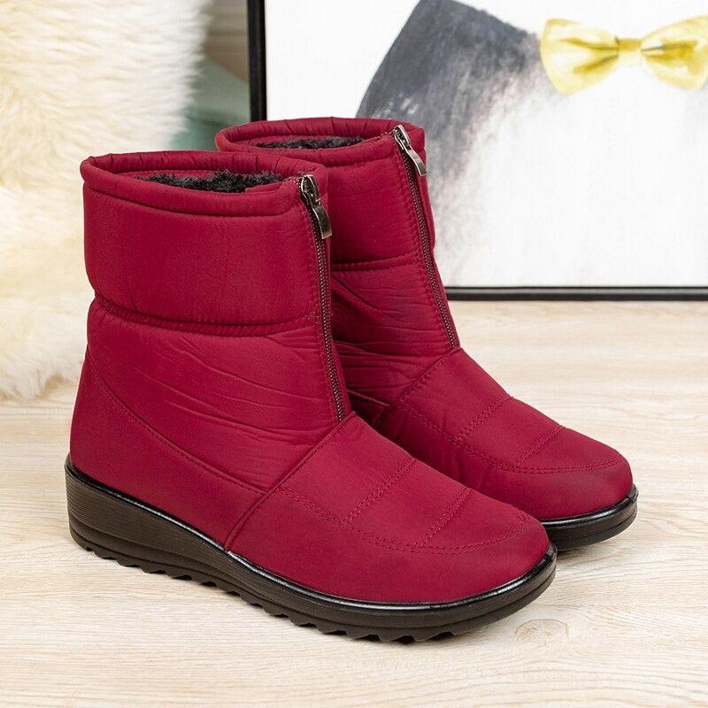 Bottines de neige imperméables en peluche pour femme