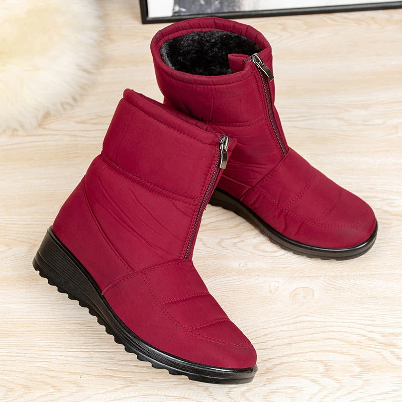 Bottines de neige imperméables en peluche pour femme