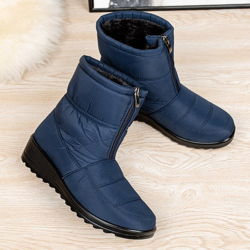 Bottines de neige imperméables en peluche pour femme