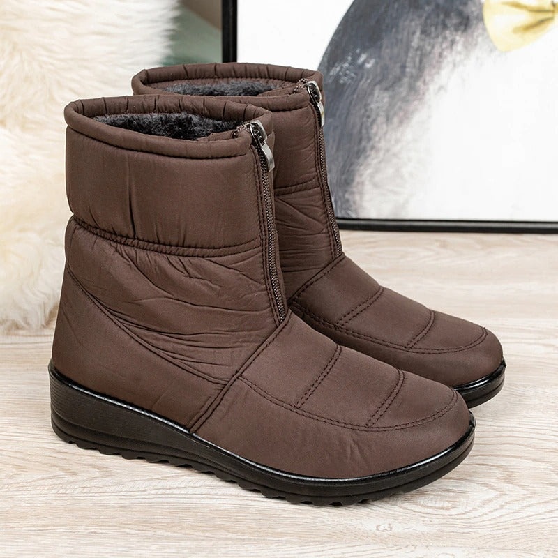 Bottines de neige imperméables en peluche pour femme