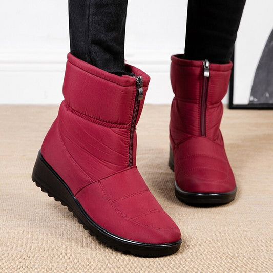 Bottines de neige imperméables en peluche pour femme