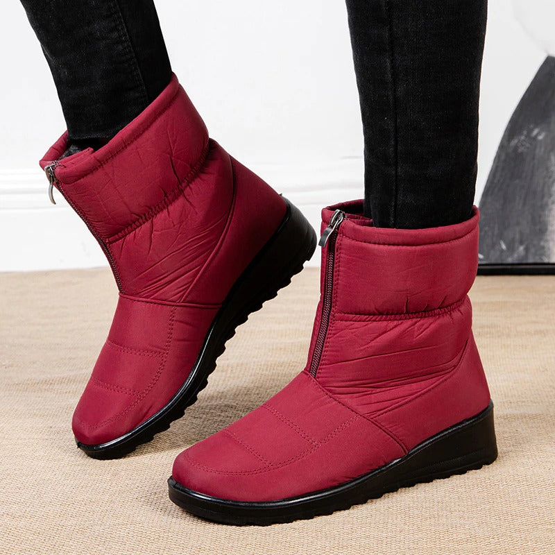 Bottines de neige imperméables en peluche pour femme