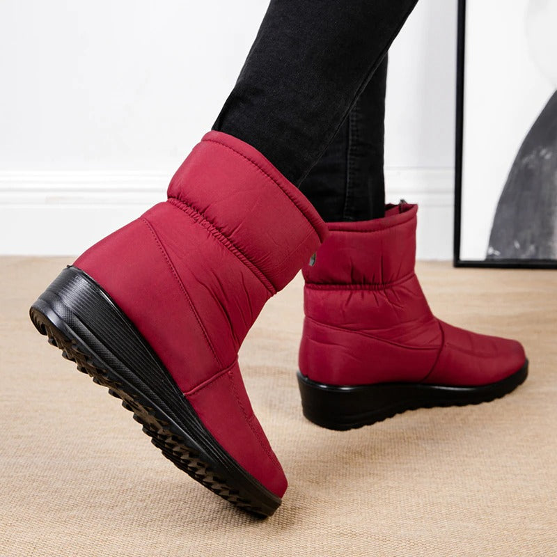 Bottines de neige imperméables en peluche pour femme