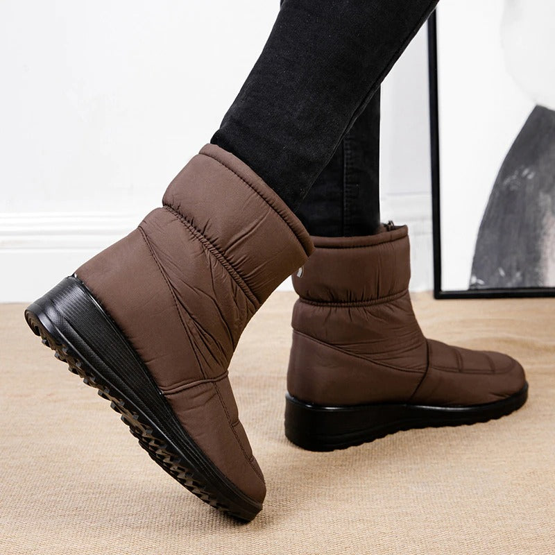 Bottines de neige imperméables en peluche pour femme