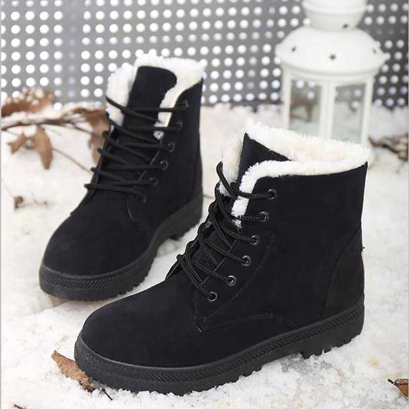 Bottines d'hiver à lacets pour femmes