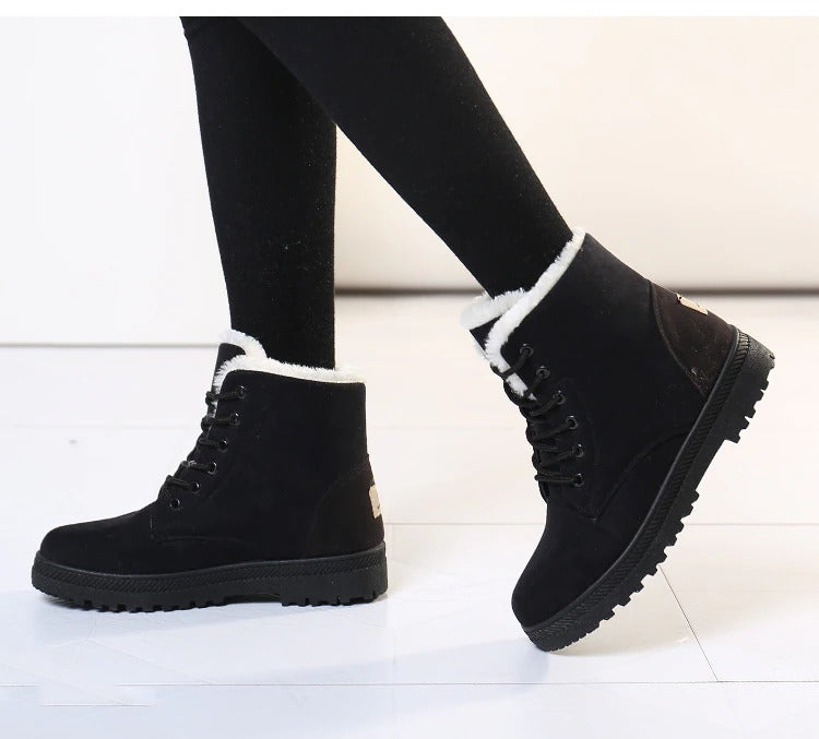 Bottines d'hiver à lacets pour femmes